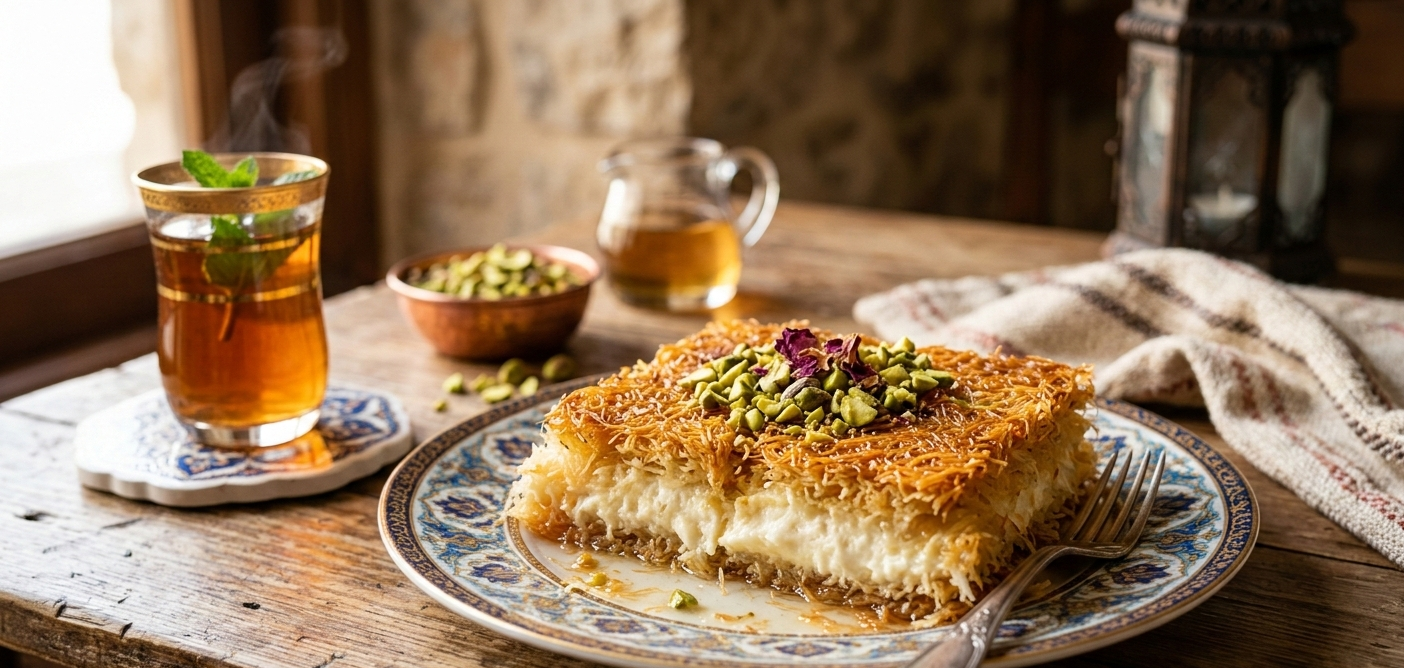 You are currently viewing طريقة الكنافة بالقشطة سهلة وبسيطة بالبيت