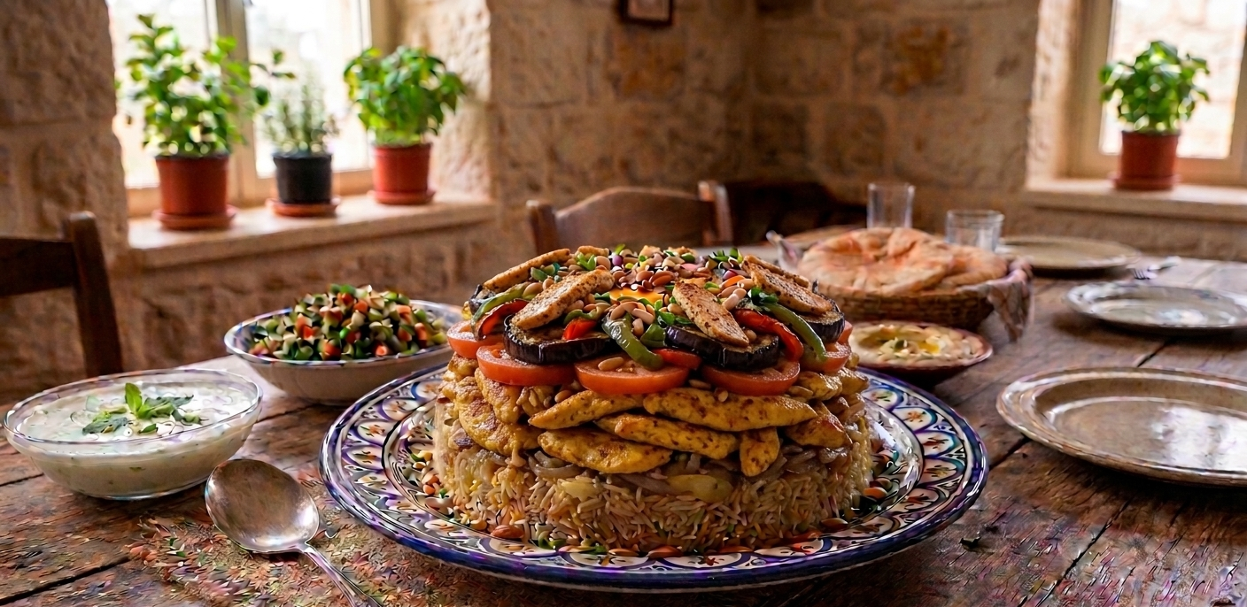 You are currently viewing طريقة مقلوبة بالدجاج والخضروات سهلة ولذيذة – بخطوات سهلة