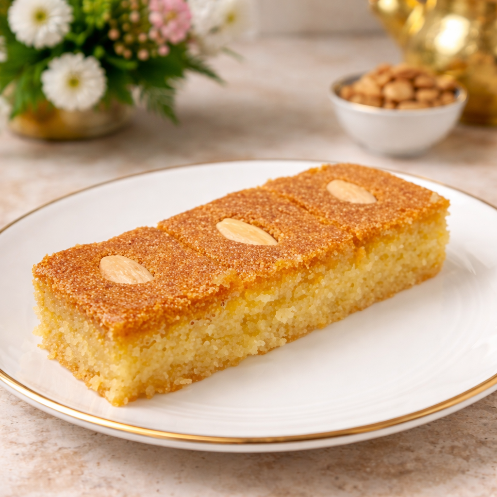 You are currently viewing طريقة عمل البسبوسة البسيطة لذيذة وتذوب في الفم