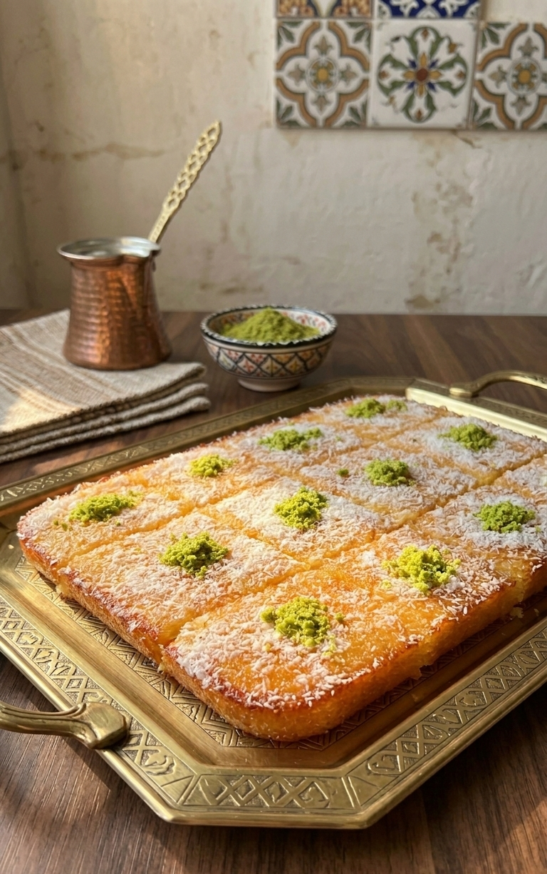 You are currently viewing بسبوسة جوز الهند الهشة في دقائق بالبيت