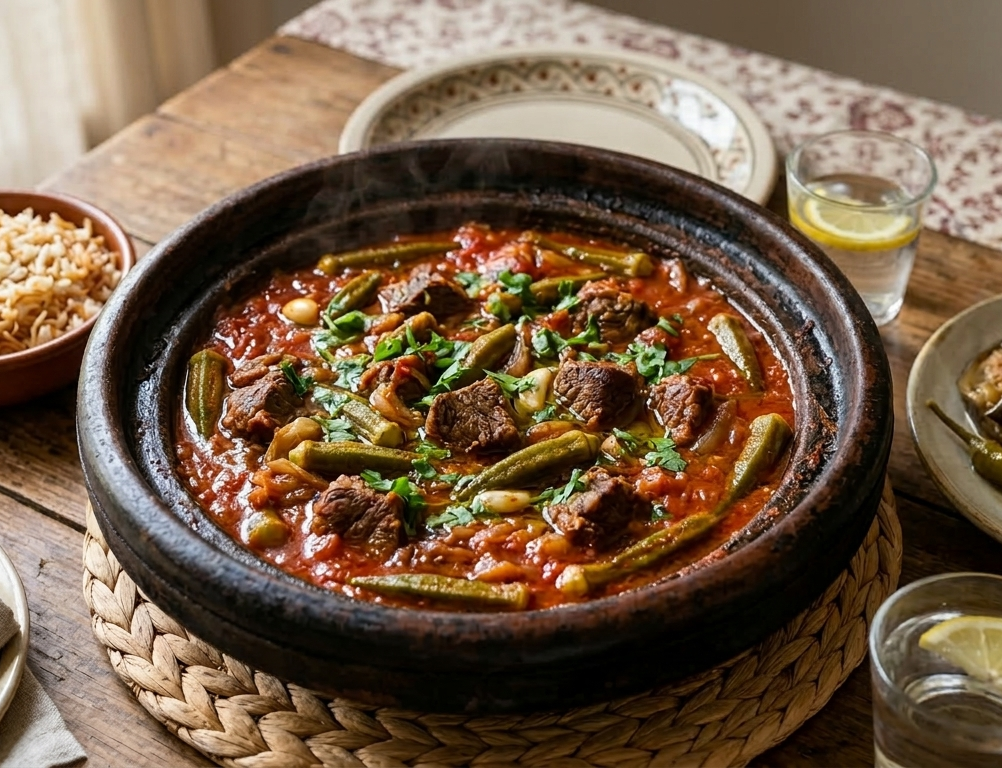 You are currently viewing كيفية تحضير طاجن البامية باللحم