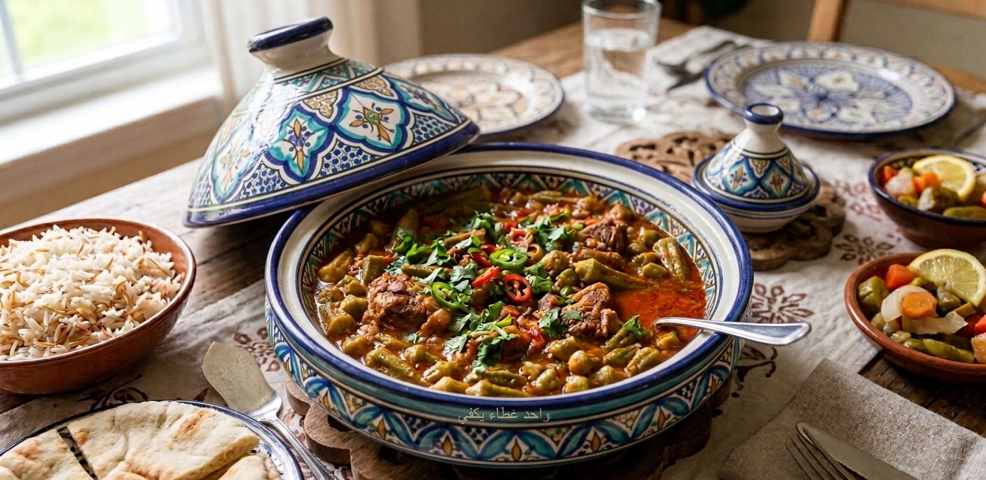 You are currently viewing طريقة تحضير طاجن البامية باللحم بخطوات بسيطة