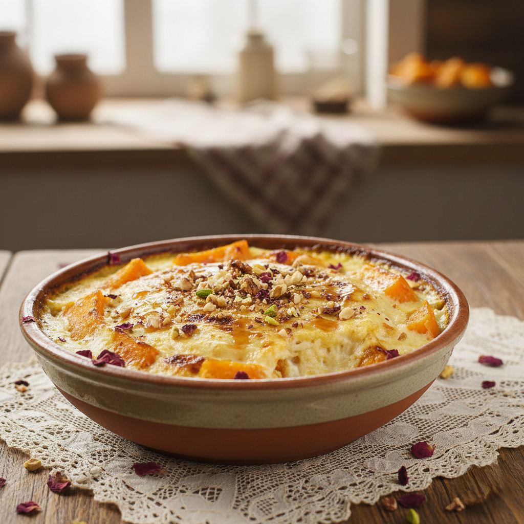 You are currently viewing قرع العسل بالبشاميل الحلو – طبق الفخامة الدافئ بلمسة شيف تيتا