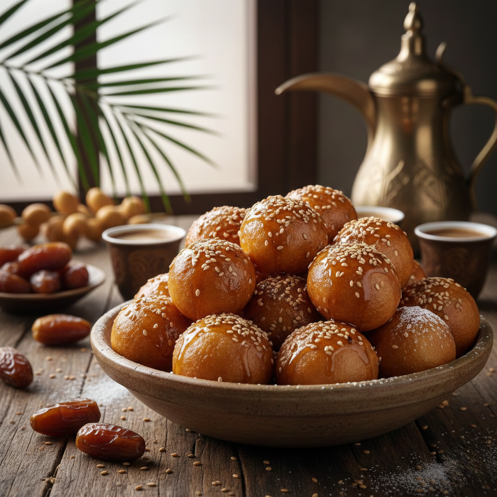 You are currently viewing اللقيمات الخليجية المقرمشة – أسرار العجينة الهشة ولون الكهرمان مع شيف تيتا