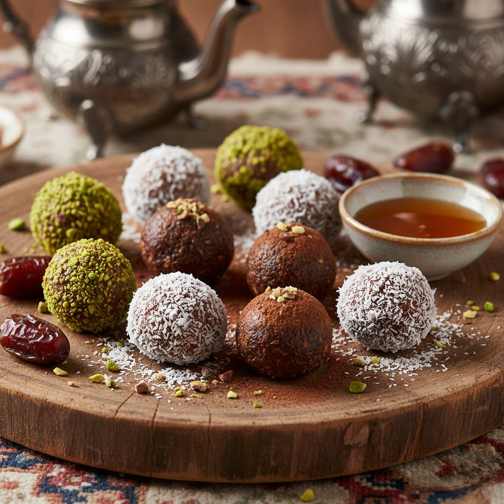 You are currently viewing كرات التمر بالمكسرات – سناك الطاقة الصحي والبديل الذكي للحلويات المصنعة