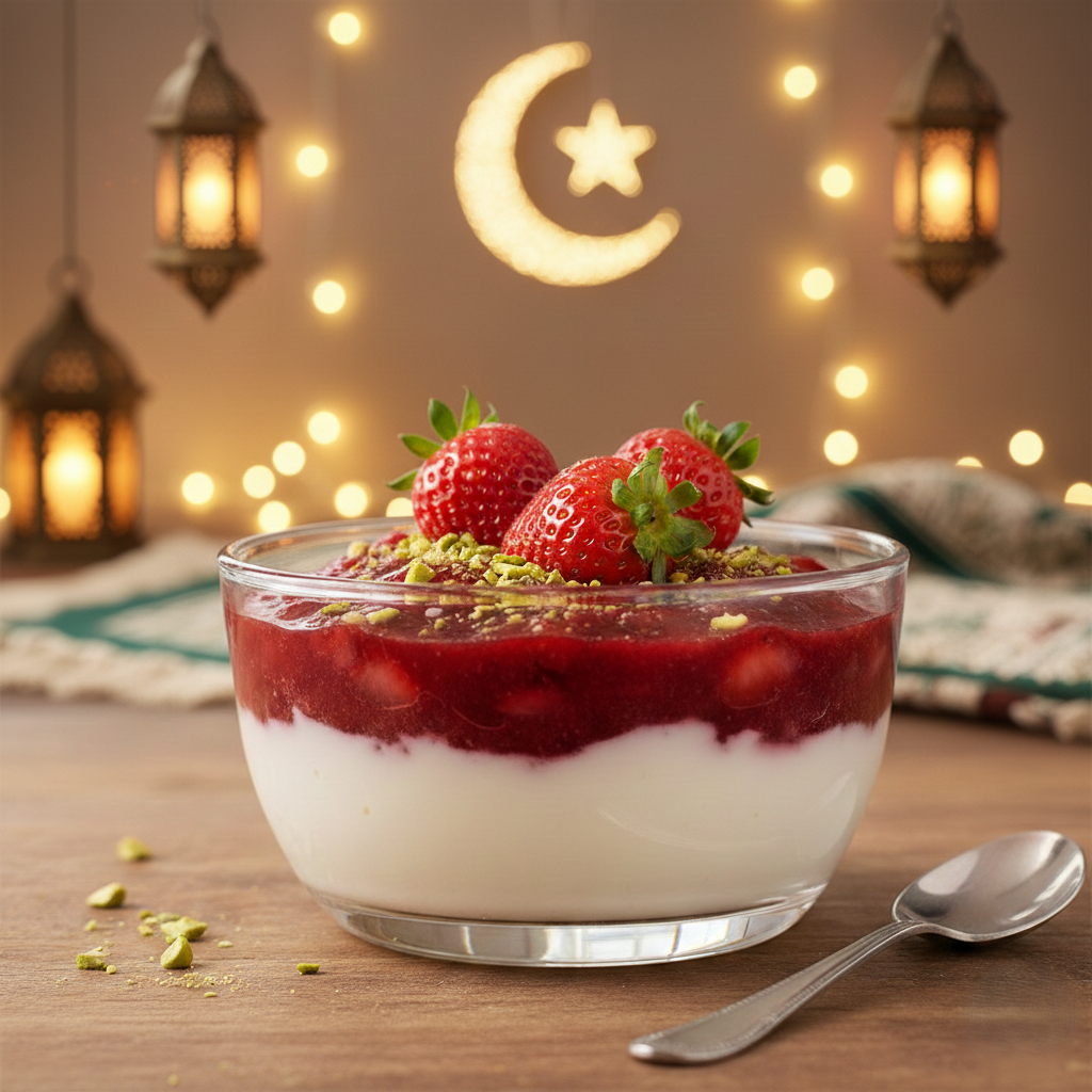 You are currently viewing زبادي الفراولة الطبيعي – قوام كريمي ولون وردي مبهج بلمسة شيف تيتا