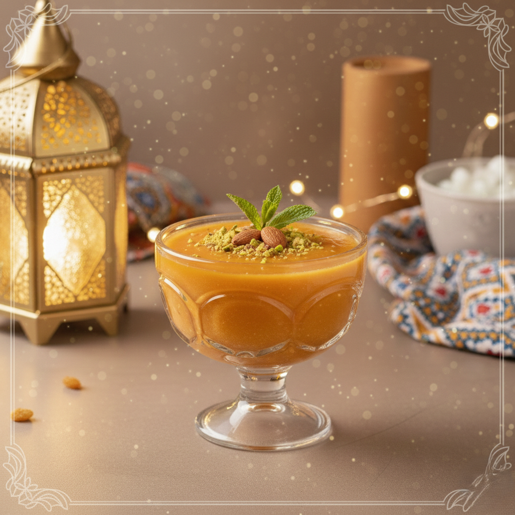 You are currently viewing مهلبية قمر الدين (حلوى رمضان المشمشية المنعشة بقوام حريري)