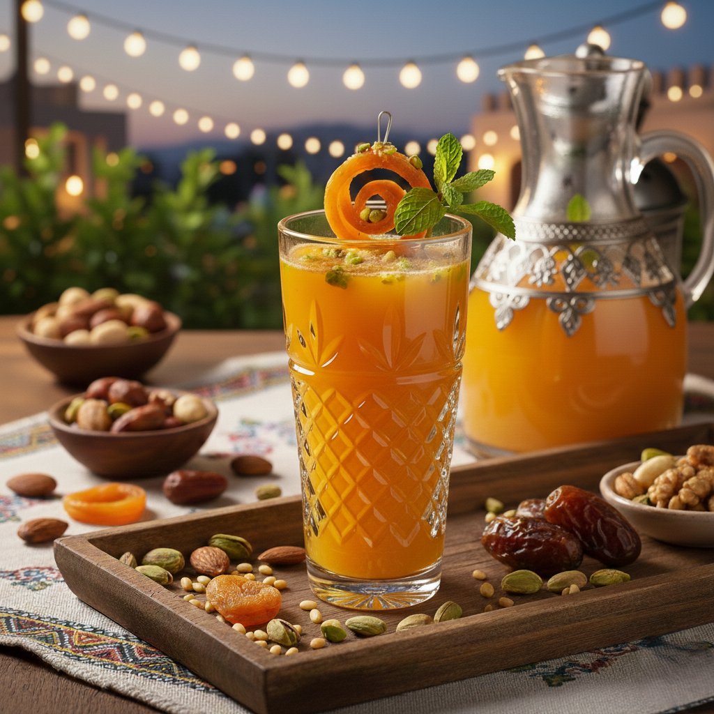 You are currently viewing عصير قمر الدين المركز – سر مشروب الضيافة الرمضاني الأصيل مع شيف تيتا