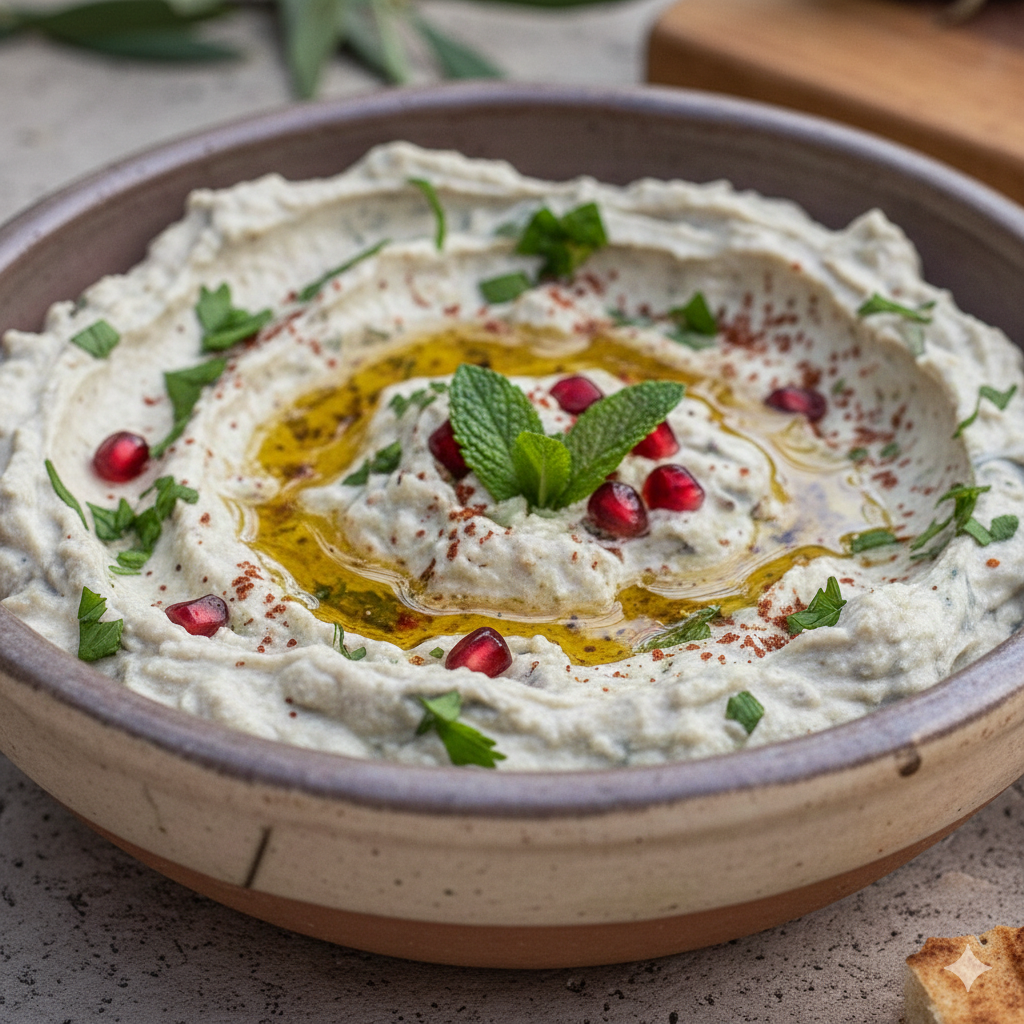 You are currently viewing متبل الباذنجان المشوي – سر القوام الكريمي والنكهة المدخنة مع شيف تيتا