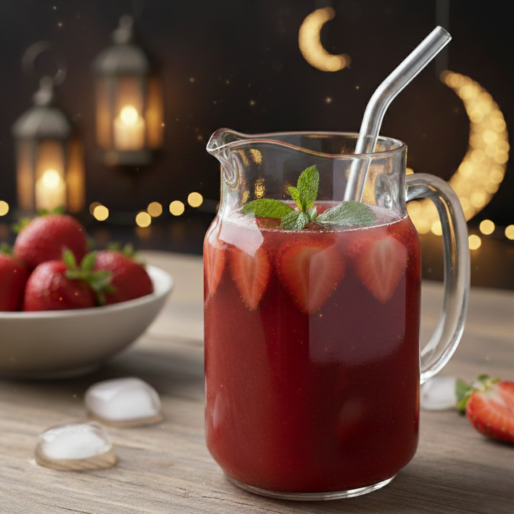 You are currently viewing عصير الفراولة المركز – أسرار اللون الزاهي والقوام المضبوط مع شيف تيتا