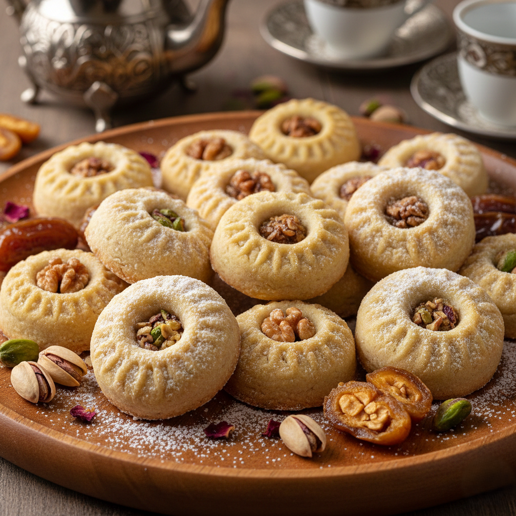 You are currently viewing معمول التمر الفاخر – سر العجينة التي “تذوب في الفم” ونقشة ثابتة مع شيف تيتا