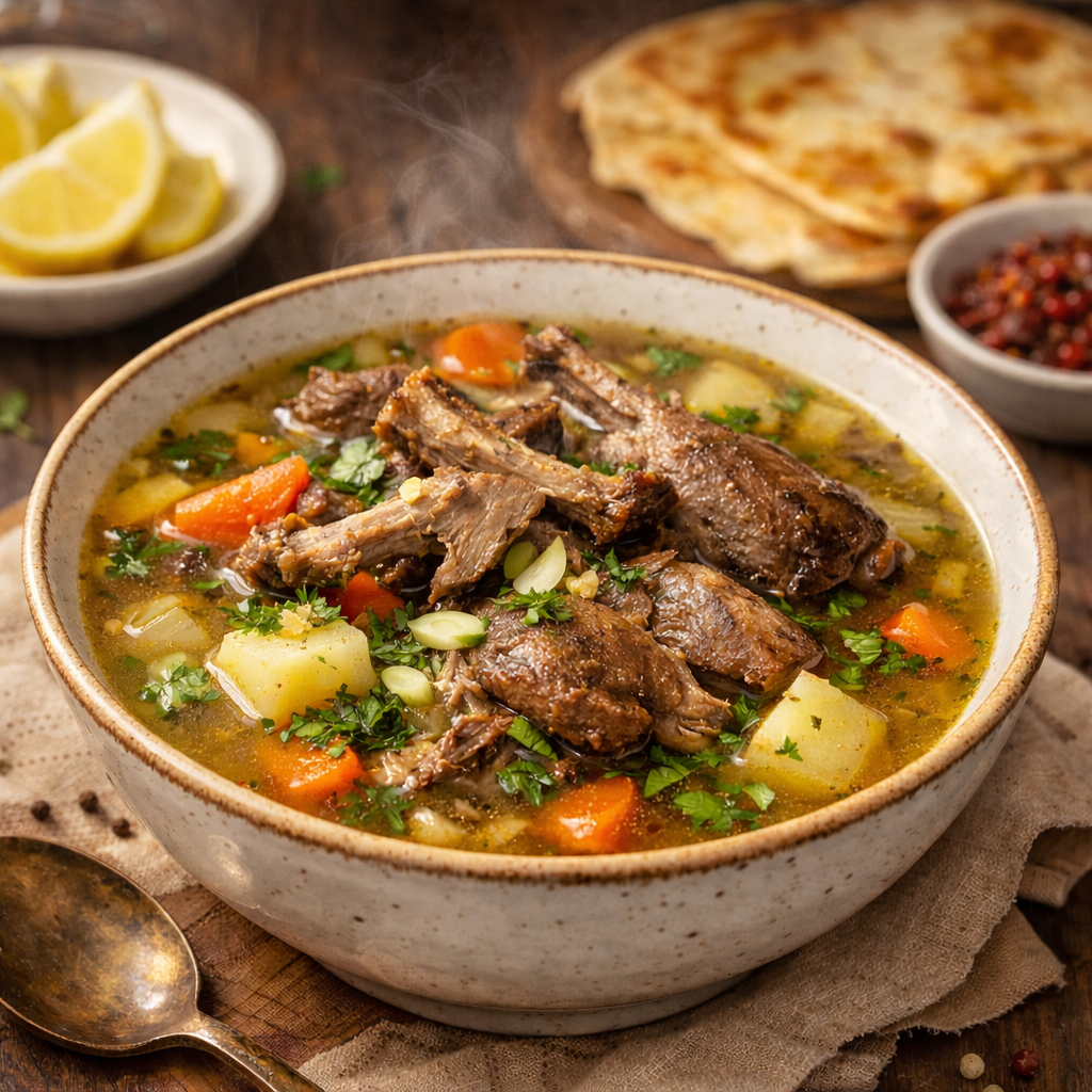 You are currently viewing شوربة البط بالجزر والبطاطس – أسرار المرق الغني والنكهة العميقة مع شيف تيتا